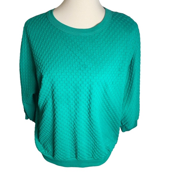 Vintage Tops - Vintage 80s Raised Grid Textured Sweater Top